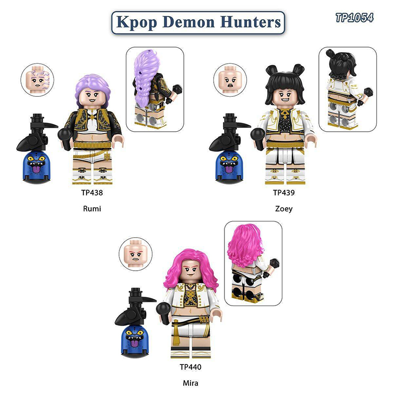 TP1054 Cartoon Butters Kpop Demon Hunters Minifigs Building Blocks Rumi Zoey Mira Action Figures Children Gifts Birthday Toys