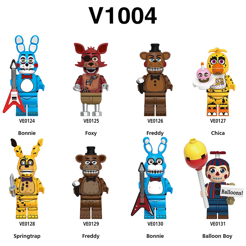V1004 Game Nightmare Freddy Phantom Foxy Action Figures Building Blocks Springtrap Minifigs Collection Children Birthday Gifts Toys