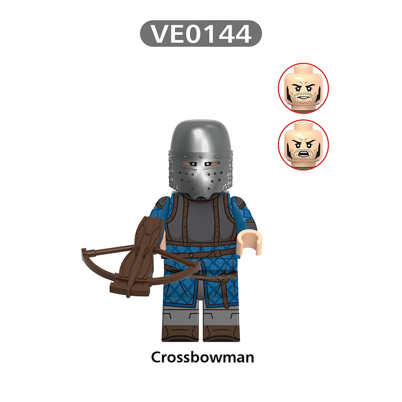 V1002 Medieval Green Rothwynn Knight Army Minifigs Building Blocks Weapon Soldiers Castle Guard Shield Children Toys Gifts