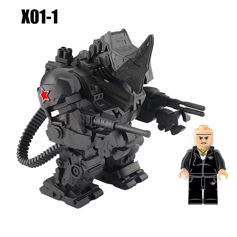 X01 Movie Rhino Action Figures Assembly Building Blocks The Amazing Man 2 Mechanical Armor Building Blocks MOC Brick Kids Toys Gift