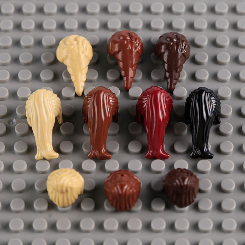 MOC City People Hat Building Blocks Baseball Cap Beret Hairstyle Hair Meatball Head Compatible Hats Bricks Children Gifts Toys