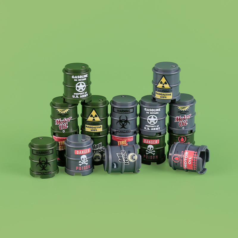 MOC WW2 Military Oil Drum Fuel Tank Printed Building Blocks Weapons Soldiers Accessories War Scene Accessories Bricks Toys Boys