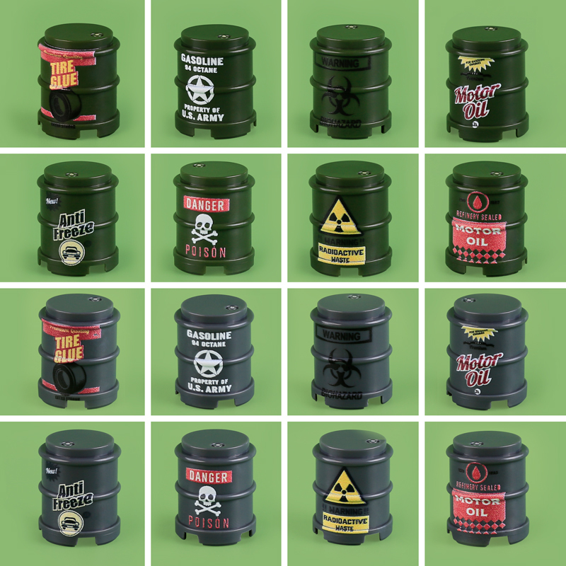 MOC WW2 Military Oil Drum Fuel Tank Printed Building Blocks Weapons Soldiers Accessories War Scene Accessories Bricks Toys Boys