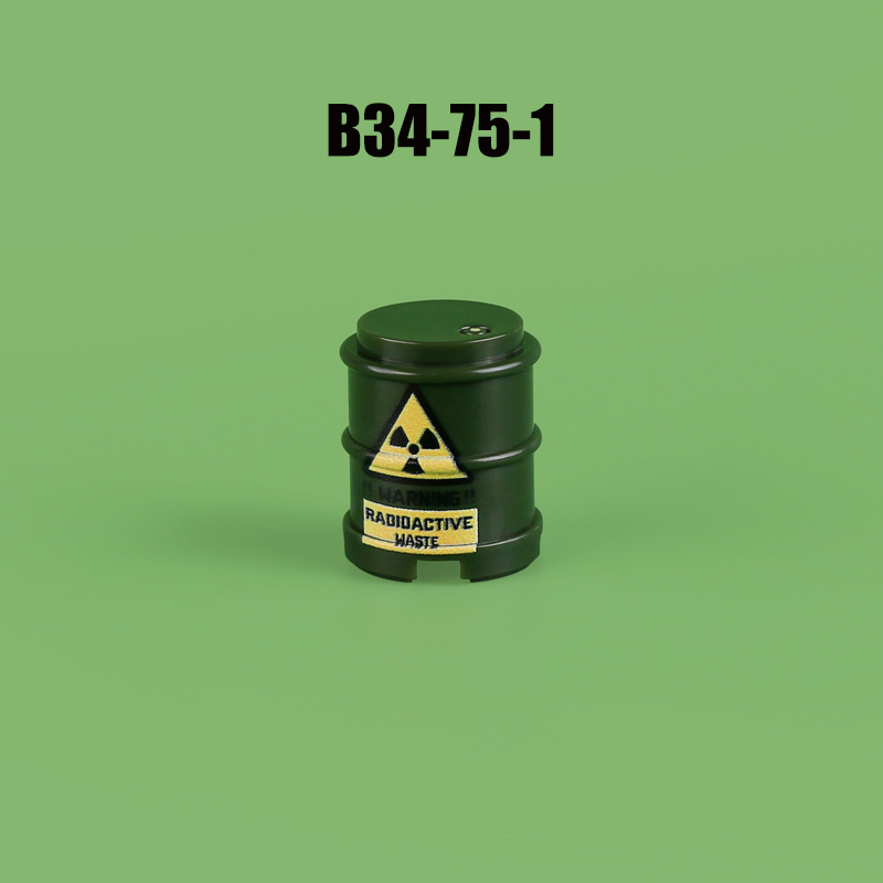 MOC WW2 Military Oil Drum Fuel Tank Printed Building Blocks Weapons Soldiers Accessories War Scene Accessories Bricks Toys Boys