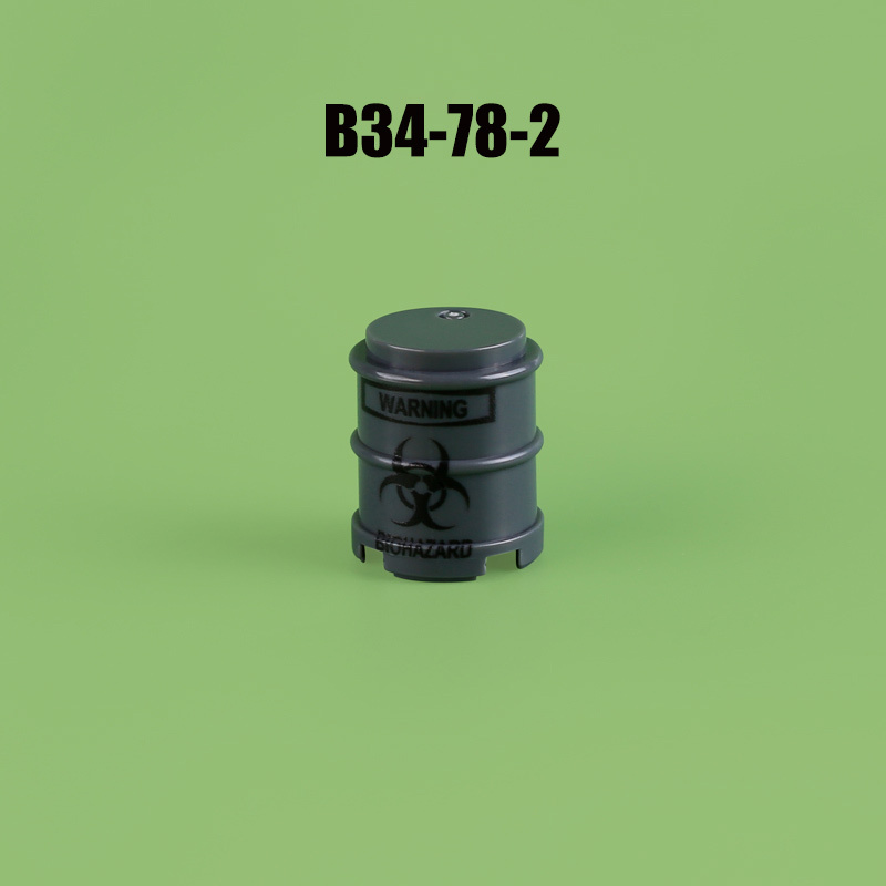 MOC Modern Military Oil Drum Fuel Tank Printed Building Blocks Weapons Soldiers Accessories War Scene Accessories Bricks Toys Boys