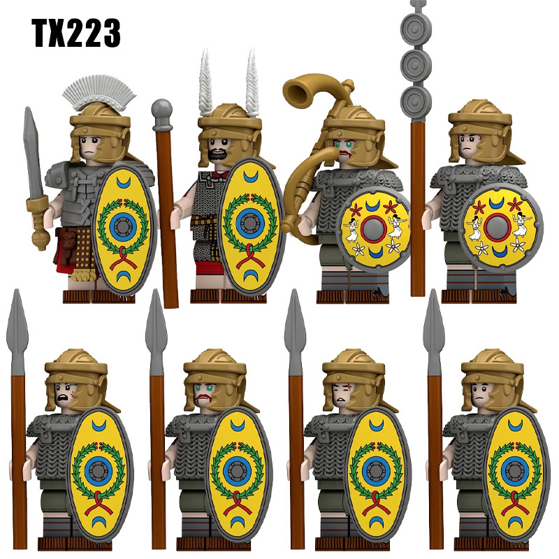 N822-825 Medieval Series Ancient Roman Heavy Infantry Minifigs Building Blocks Legioinary Auxiliary Weapon Sword Shield Toys Boys