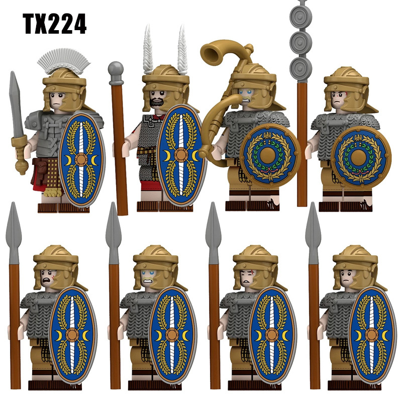 N822-825 Medieval Series Ancient Roman Heavy Infantry Minifigs Building Blocks Legioinary Auxiliary Weapon Sword Shield Toys Boys
