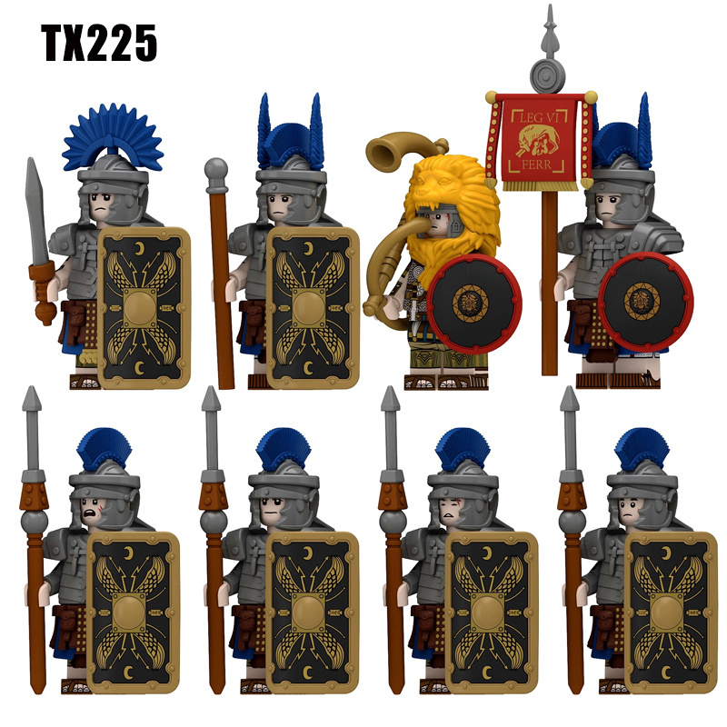 N822-825 Medieval Series Ancient Roman Heavy Infantry Minifigs Building Blocks Legioinary Auxiliary Weapon Sword Shield Toys Boys