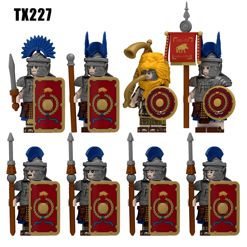 N822-825 Medieval Series Ancient Roman Heavy Infantry Minifigs Building Blocks Legioinary Auxiliary Weapon Sword Shield Toys Boys