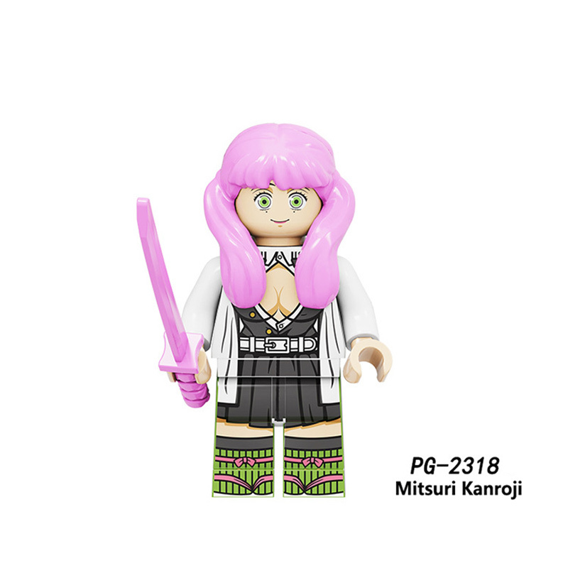 KDL816 Japanese Anime Bleach Series Minifigs Building Blocks Jump Comics Kurosaki Ichigo Kuchiki Rukia Character Weapon Toys Boy