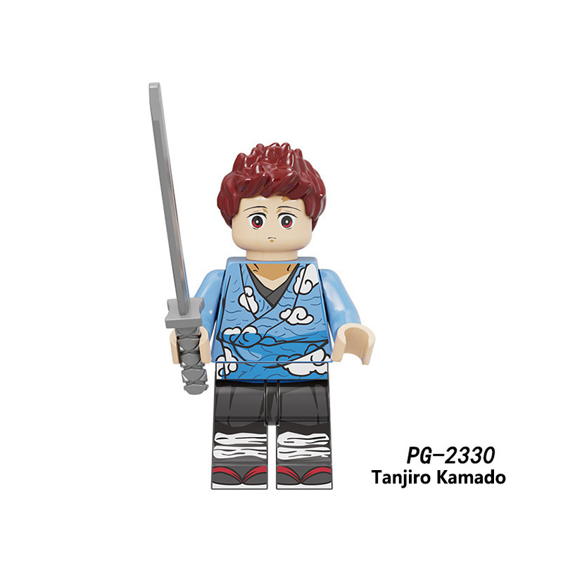 PG8291 Japanese Anime Bleach Series Minifigs Building Blocks Jump Comics Kurosaki Ichigo Kuchiki Rukia Character Weapon Toys Boy