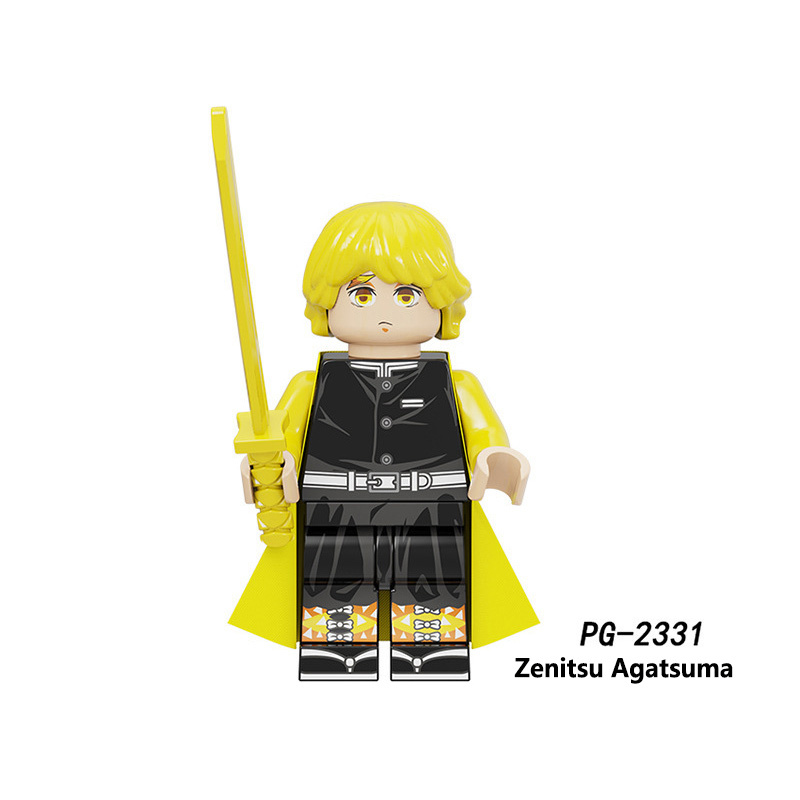 PG8291 Japanese Anime Bleach Series Minifigs Building Blocks Jump Comics Kurosaki Ichigo Kuchiki Rukia Character Weapon Toys Boy