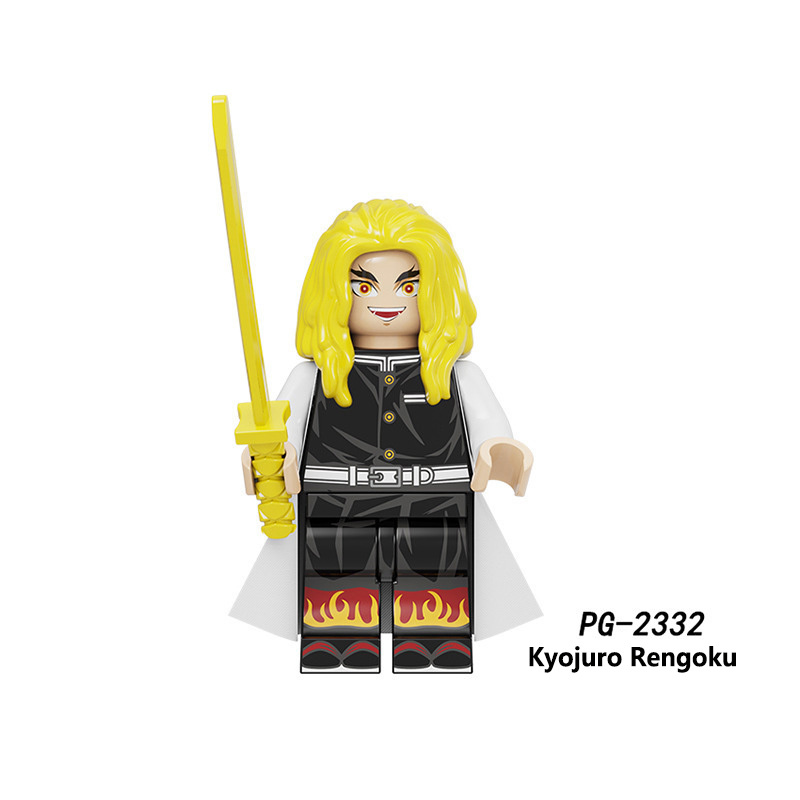 PG8291 Japanese Anime Bleach Series Minifigs Building Blocks Jump Comics Kurosaki Ichigo Kuchiki Rukia Character Weapon Toys Boy