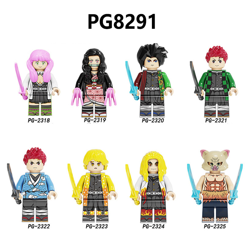 KDL816 Japanese Anime Bleach Series Minifigs Building Blocks Jump Comics Kurosaki Ichigo Kuchiki Rukia Character Weapon Toys Boy