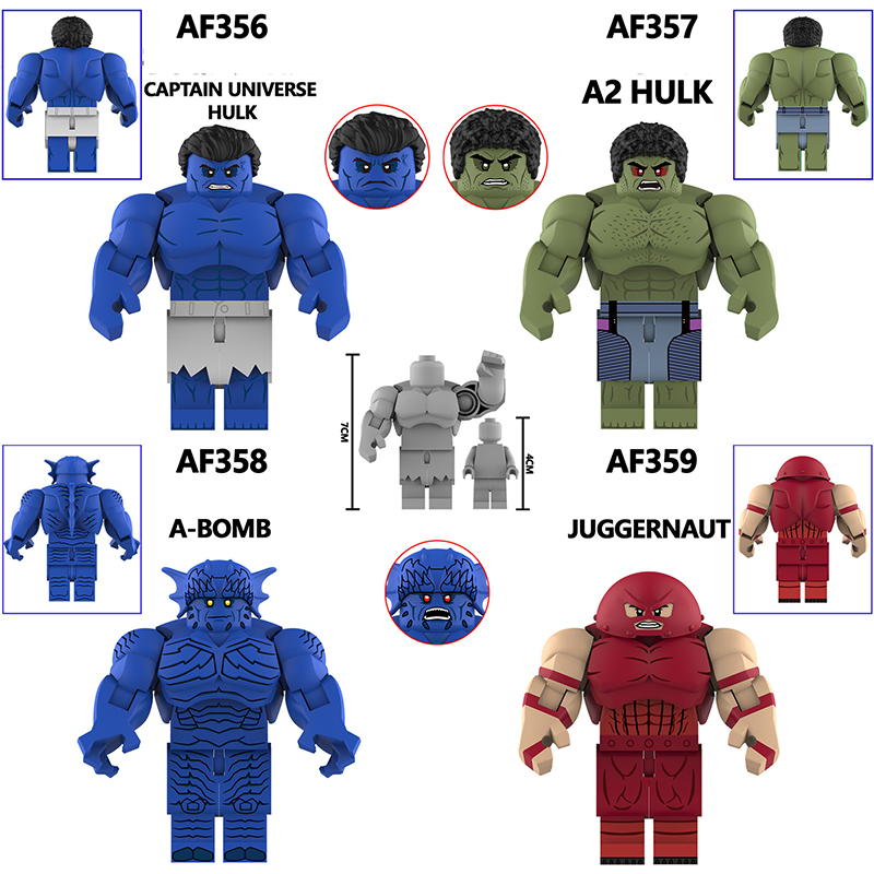 AF356-359  America Disney Marvel superhero series Rhino Zombie Hulk DC Comics Minifigurs Building Blocks Avengers Thanos Action Iron Models Toys Gift