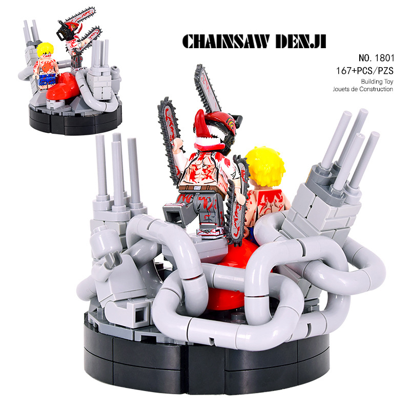 DY522 Anime Series Chainsaw Man Minifigures Building Blocks Denji Pochita Action Cartoon Weapon Bricks Gifts Children Kids