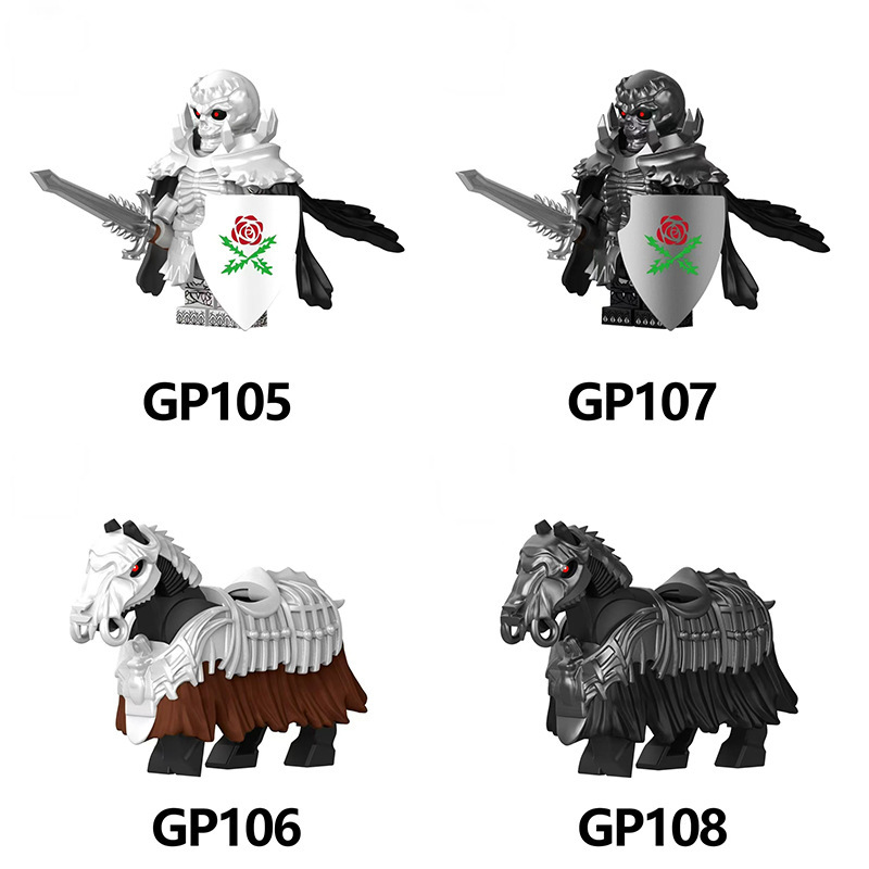 GP105-108 Medieval Knight SoldierBerserk  Minifigs The legendary Imprint Guts Griffith Weapon War Building Blocks Storm City Toy Kids Gift