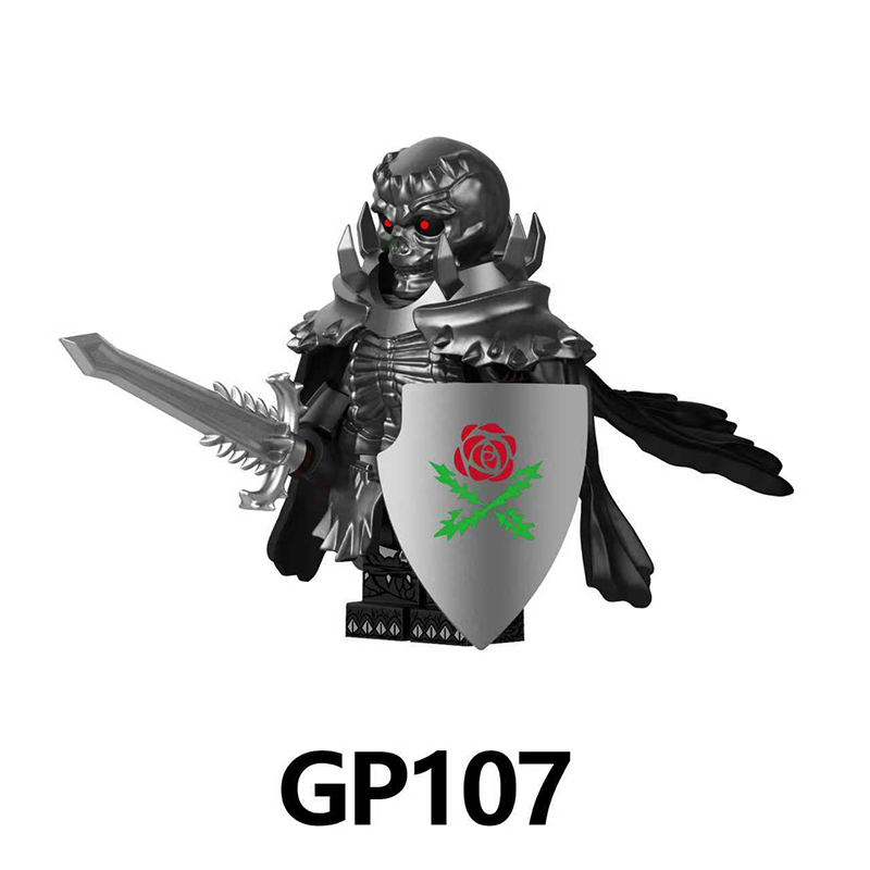 GP105-108 Medieval Knight SoldierBerserk  Minifigs The legendary Imprint Guts Griffith Weapon War Building Blocks Storm City Toy Kids Gift
