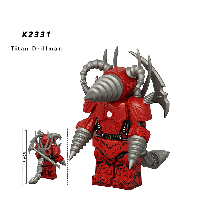 American War-damaged Titan TV Man Minifigs Bricks Kits Kids Gifts