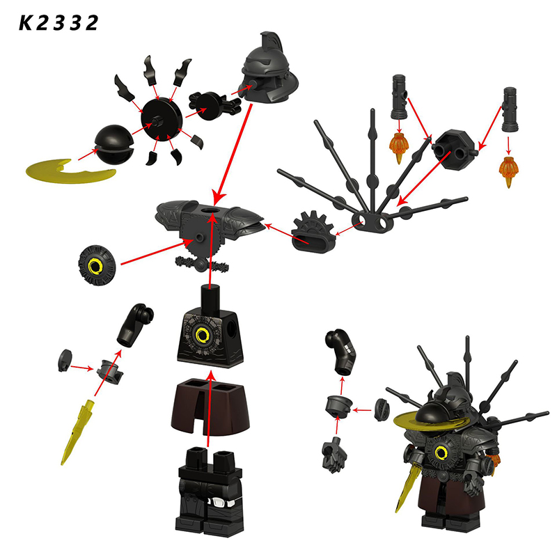American War-damaged Titan TV Man Minifigs Bricks Kits Kids Gifts