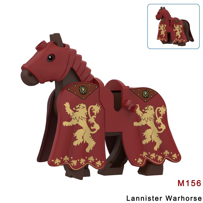 M135-140 Medieval Series Wolf War Horse Barding Building Blocks Army Soldiers Bat Horse Barding Knight Infantry Sword Shield Helmet Boy Toys