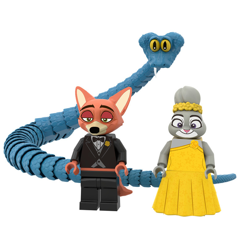 RT8012 Game Disney Movie Cartoon Zootopia Nick Judy Action Figures Games Building Blocks Dawn Bellwether Flash Children Toys Halloween Gifts