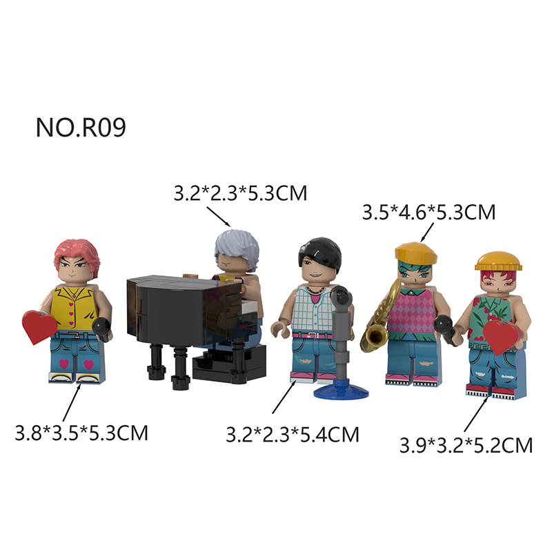 3D-83 3D-84 3D-85 Cartoon 3D Butters KPop Demon Hunters Minifigs Building Blocks SAJA Action Figures Children Gifts Birthday Toys