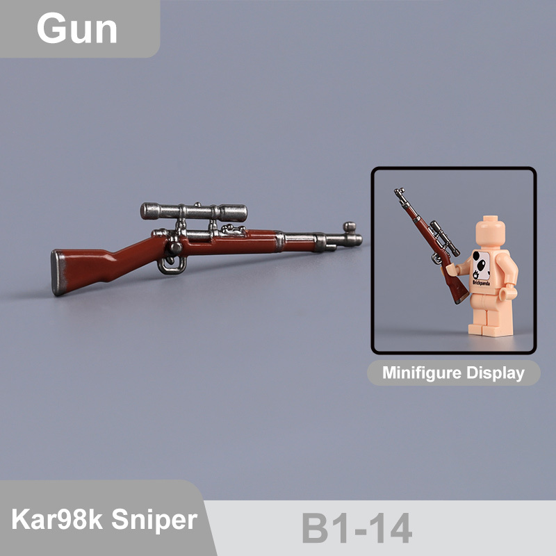 MOC City Military Kar98k Mosin-Nagant  Accessories Building Blocks Gun Weapons Lee-Enfield No.4 M4 Silenced Container Toys Boys Gift