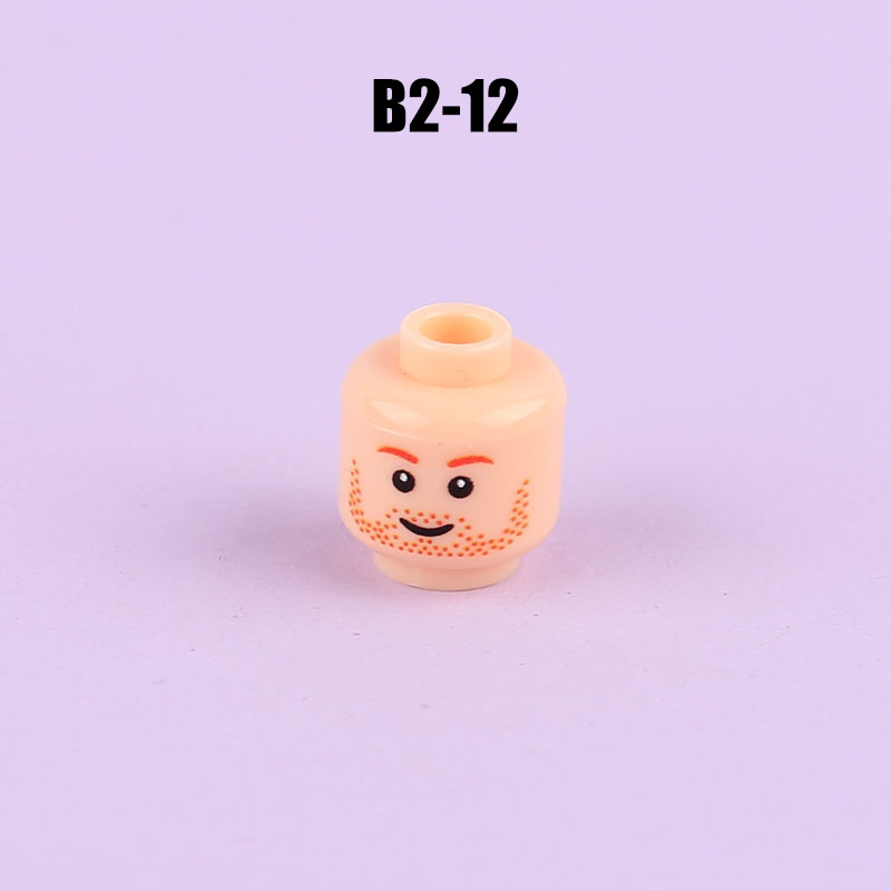 N1033-1036 MOC Figures Accessories Head Building Blocks Soldier Injured Expression Doctor City Hero Head Parts Mini Bricks Toys Kids Gifts