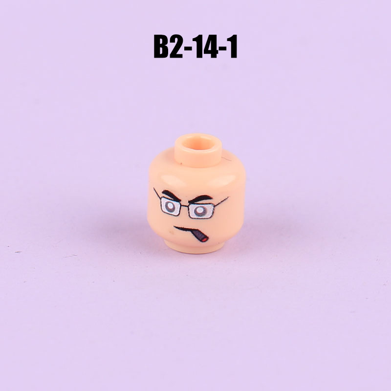 N1033-1036 MOC Figures Accessories Head Building Blocks Soldier Injured Expression Doctor City Hero Head Parts Mini Bricks Toys Kids Gifts