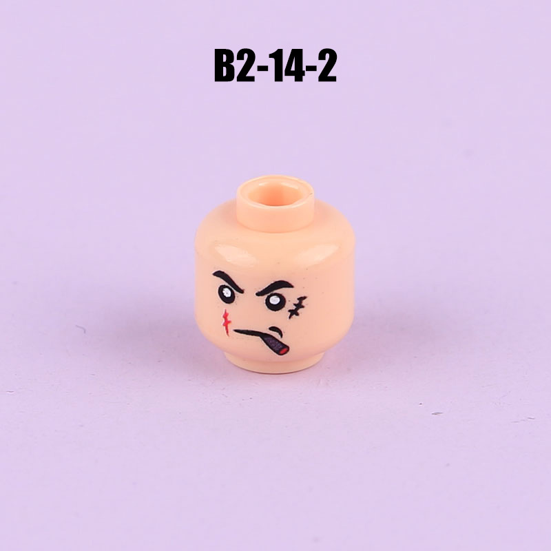 N1033-1036 MOC Figures Accessories Head Building Blocks Soldier Injured Expression Doctor City Hero Head Parts Mini Bricks Toys Kids Gifts