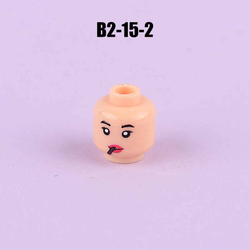 N1033-1036 MOC Figures Accessories Head Building Blocks Soldier Injured Expression Doctor City Hero Head Parts Mini Bricks Toys Kids Gifts