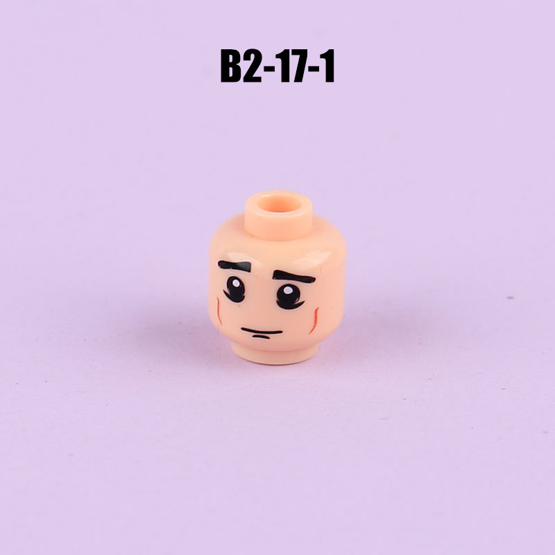 N1033-1036 MOC Figures Accessories Head Building Blocks Soldier Injured Expression Doctor City Hero Head Parts Mini Bricks Toys Kids Gifts