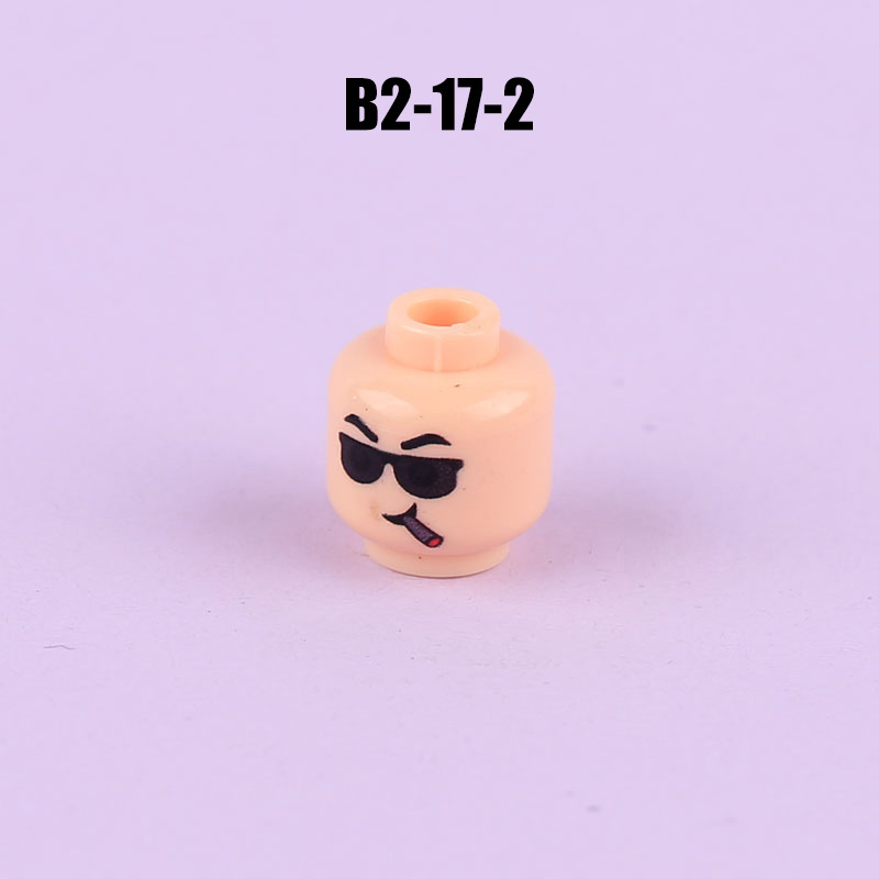 N1033-1036 MOC Figures Accessories Head Building Blocks Soldier Injured Expression Doctor City Hero Head Parts Mini Bricks Toys Kids Gifts