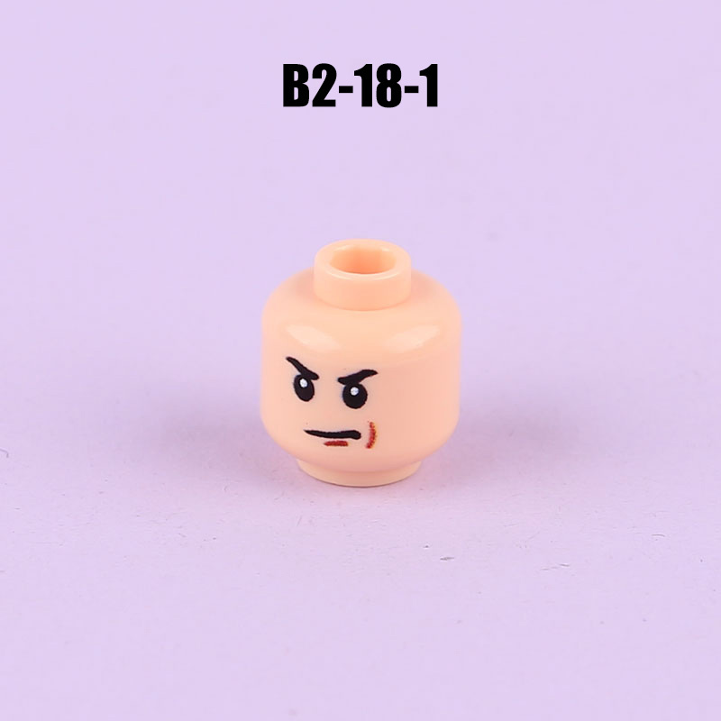N1033-1036 MOC Figures Accessories Head Building Blocks Soldier Injured Expression Doctor City Hero Head Parts Mini Bricks Toys Kids Gifts