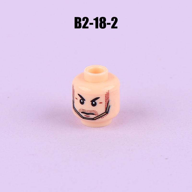 N1033-1036 MOC Figures Accessories Head Building Blocks Soldier Injured Expression Doctor City Hero Head Parts Mini Bricks Toys Kids Gifts