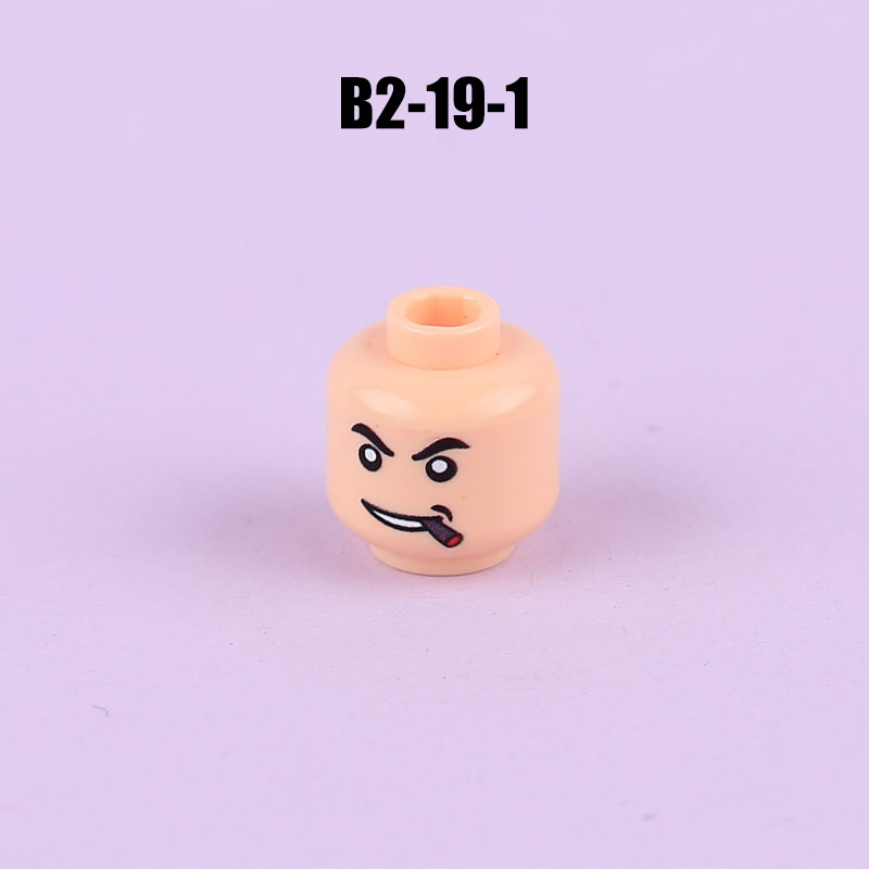 N1033-1036 MOC Figures Accessories Head Building Blocks Soldier Injured Expression Doctor City Hero Head Parts Mini Bricks Toys Kids Gifts