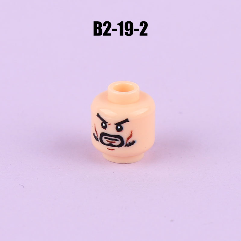 N1033-1036 MOC Figures Accessories Head Building Blocks Soldier Injured Expression Doctor City Hero Head Parts Mini Bricks Toys Kids Gifts