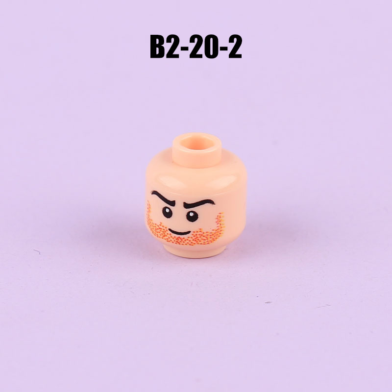 N1033-1036 MOC Figures Accessories Head Building Blocks Soldier Injured Expression Doctor City Hero Head Parts Mini Bricks Toys Kids Gifts