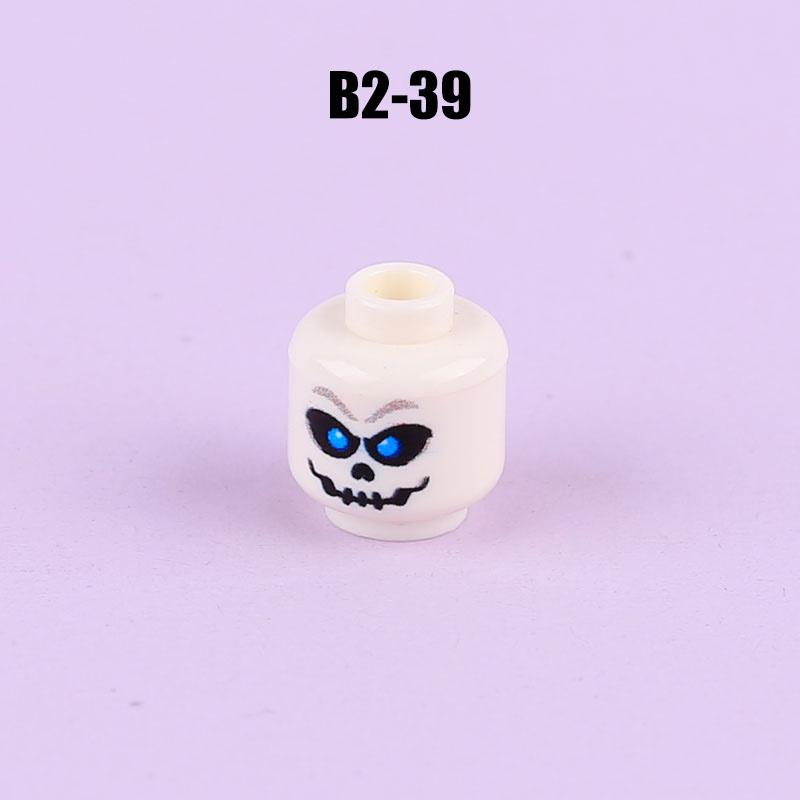 N1033-1036 MOC Figures Accessories Head Building Blocks Soldier Injured Expression Doctor City Hero Head Parts Mini Bricks Toys Kids Gifts