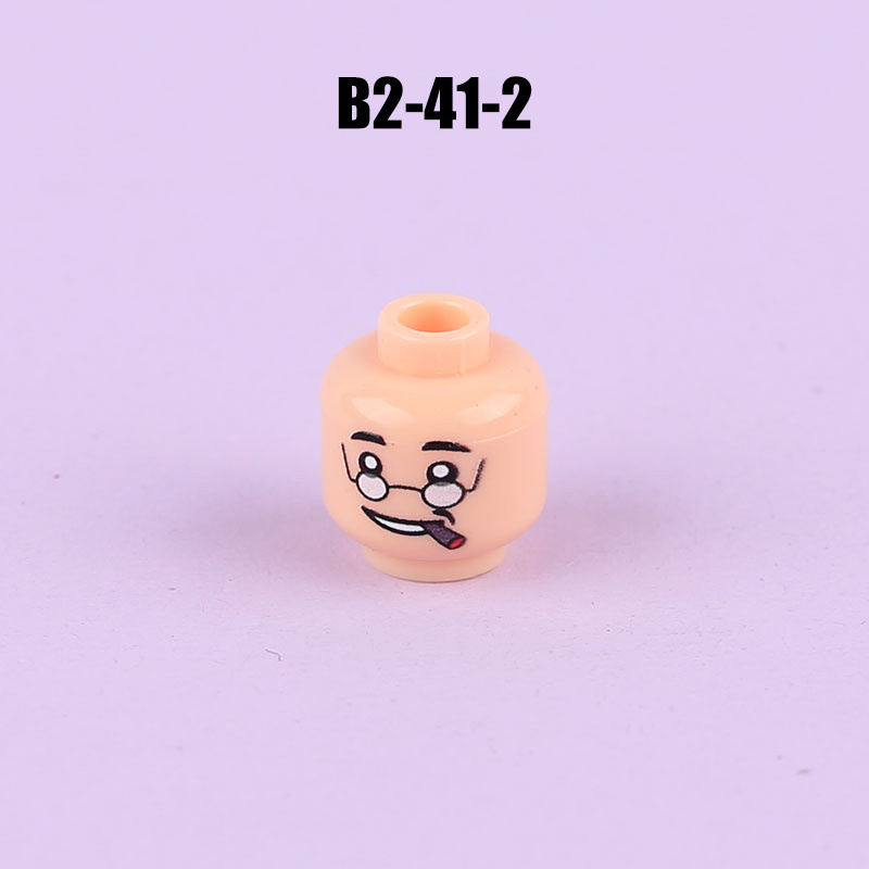 N1033-1036 MOC Figures Accessories Head Building Blocks Soldier Injured Expression Doctor City Hero Head Parts Mini Bricks Toys Kids Gifts