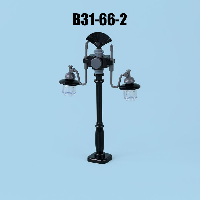 MOC City Road Minifigures Traffic Sign Building Blocks Bat Lamp Streetlight Figures Accessories Brick Model Toys For Children
