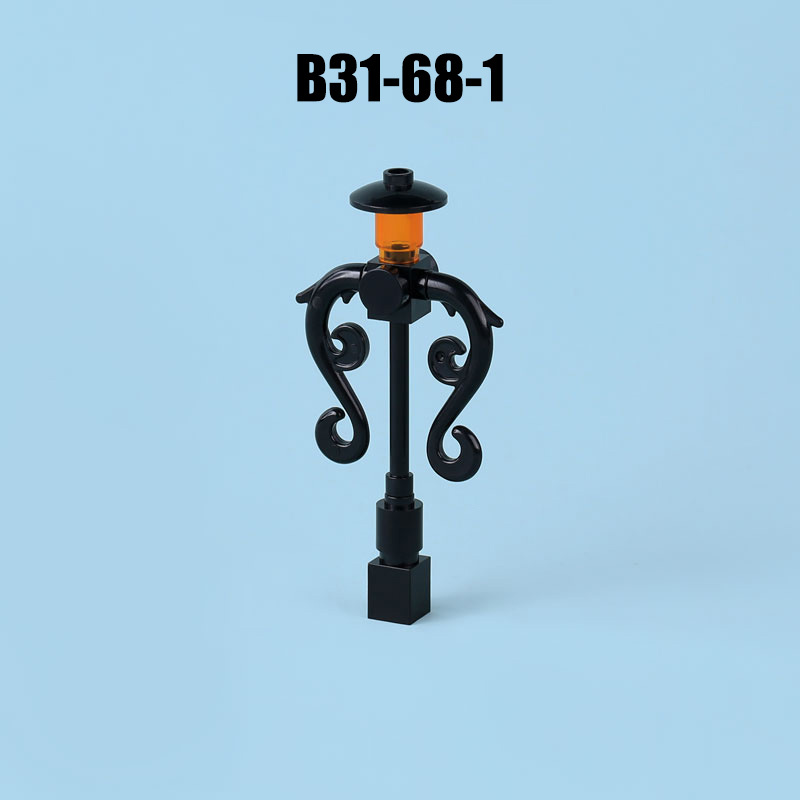 MOC City Road Minifigures Traffic Sign Building Blocks Bat Lamp Streetlight Figures Accessories Brick Model Toys For Children