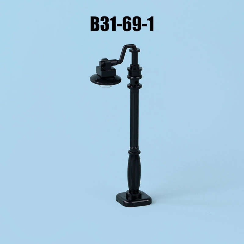 MOC City Road Minifigures Traffic Sign Building Blocks Bat Lamp Streetlight Figures Accessories Brick Model Toys For Children