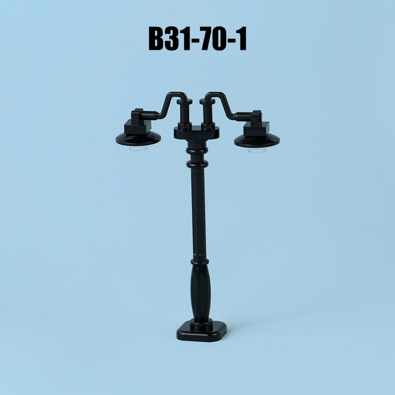 MOC City Road Minifigures Traffic Sign Building Blocks Bat Lamp Streetlight Figures Accessories Brick Model Toys For Children