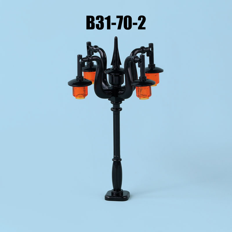 MOC City Road Minifigures Traffic Sign Building Blocks Bat Lamp Streetlight Figures Accessories Brick Model Toys For Children