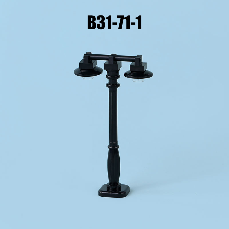 MOC City Road Minifigures Traffic Sign Building Blocks Bat Lamp Streetlight Figures Accessories Brick Model Toys For Children
