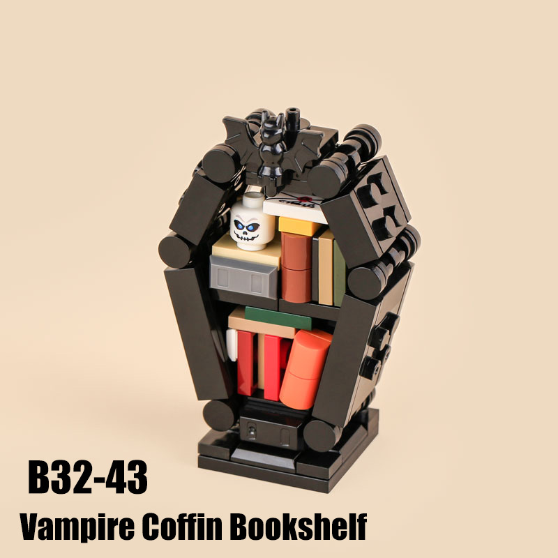 City Series Halloween Hut Minifigs Building Blocks Dog Animal Princess Skull Horse Accessories Witch Festival Toys Gifts Boys
