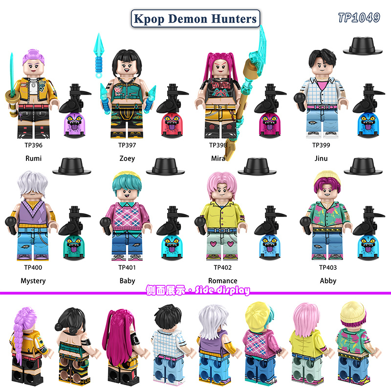 TP1049 Cartoon Butters Kpop Demon Hunters Minifigs Building Blocks Rumi Zoey Mira Action Figures Children Gifts Birthday Toys