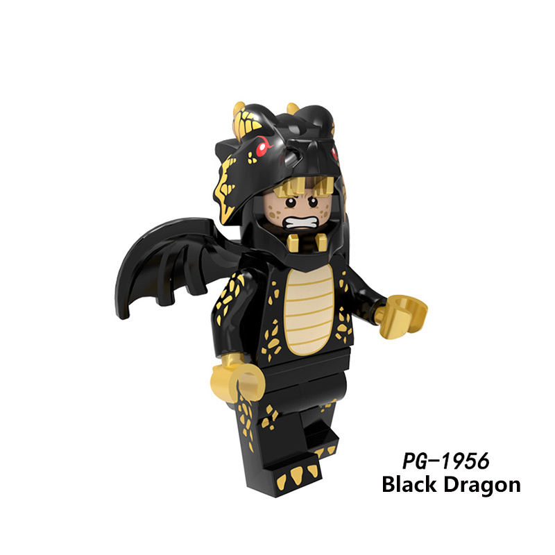 Drawing Minifigure Building Blocks Super Hero Bat Man Unicorn White Rabbit Fairy Pig Panda Carrot Animal Marvel Toys Boys Gifts
